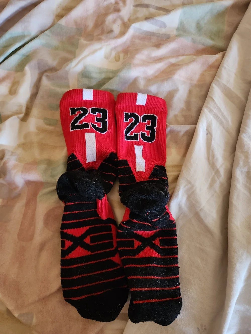 Red and Black Michael Jordan '23' Men's Athletic Crew Socks